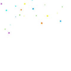 Rainbow Festive Confetti. Carnival Star Falling.