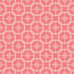Beige seamless geometric print on pink background