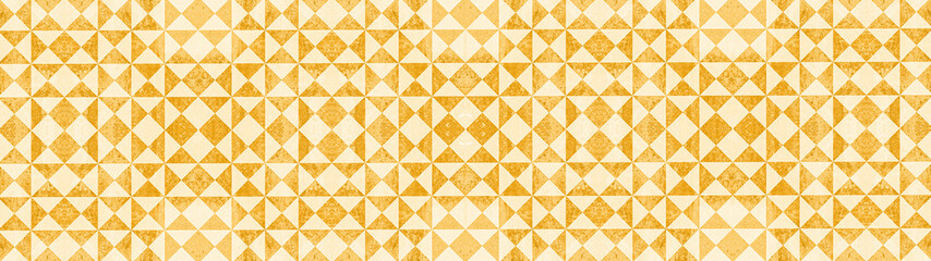 Yellow ocher white traditional motif tiles texture background banner - Vintage retro cement tile...