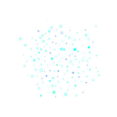 Blue, cyan, turquoise glitter stars confetti