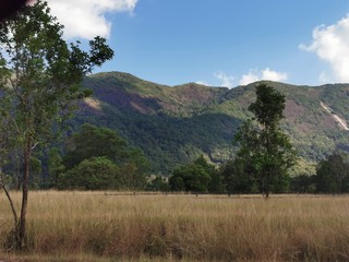 landscape, mountain, sky, nature, mountains, green, grass, summer, clouds, blue, hill, cloud, meadow, valley, forest, view, panorama, field, tree, countryside, hills, beautiful, peak, travel, scenery