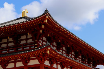 Obraz premium Buddhist temple double roofing (Japan)