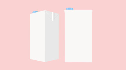 Vector Isolated Illustration of Different Size of Milk Carton, Box. 