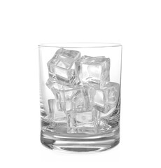 Ice cubes in glass isolated on white