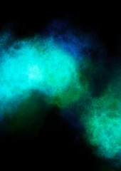 Neon gray-blue light from the dark. Magic background for night club design. Mystical smoke. Fashion design. Modern background