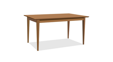 Vector Isolated Illustration of a Wooden Table