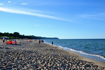 Wladyslawowo beach, late summer, before the sunset time. Poland