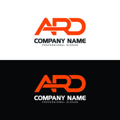 Letters ARD, A R D logo icon with business card vector template.