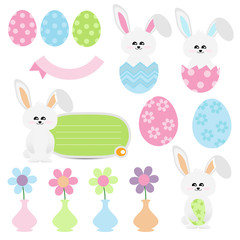 Cute Easter cartoon on white background