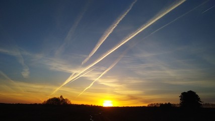 sunset in mountains