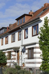 Fototapeta na wymiar Häuserzeile, Reihenhäuser, Wohngebäude, Bremen, Deutschland, Europa