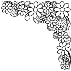 flower line , line , black and white, background image