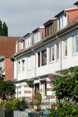 Häuserzeile, Reihenhäuser, Wohngebäude, Bremen, Deutschland, Europa