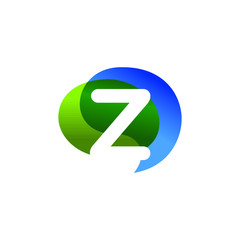 Initial Letter Z with Colorful Bubble Speech
