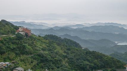 Fototapeta na wymiar The landscape of Jiufen mountain town, Travel in Taiwan.
