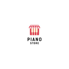 piano shop logo. Perfect for piano musical instrument stores