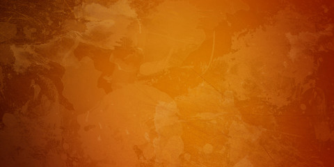 Yellow orange background with texture and distressed vintage grunge and watercolor paint stains in elegant Christmas backdrop illustration