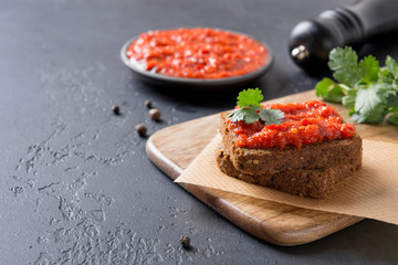 sandwiches with red caviar and fish
