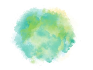 green and yellow watercolor brush background