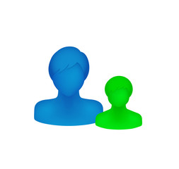 Abstract faceless human portrait illustration / family, father and child