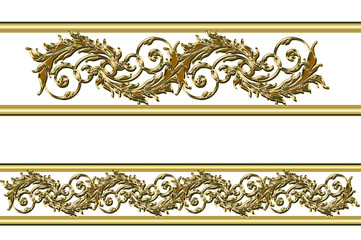 set of golden borders on a white background