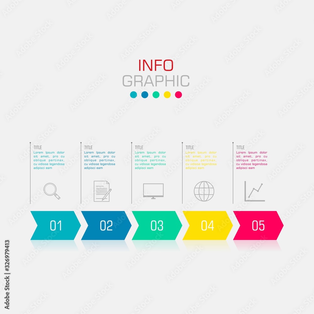 Poster business data visualization. infographic element with icons and options or steps. can be used for pr