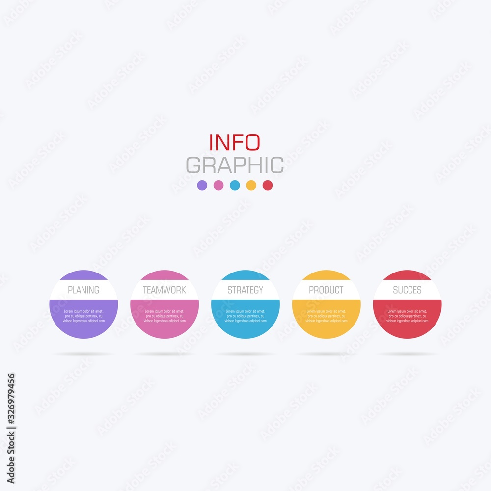 Fototapete business data visualization. infographic element with icons and options or steps. can be used for pr