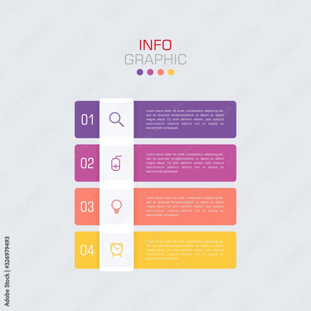 Poster business data visualization. infographic element with icons and options or steps. can be used for pr