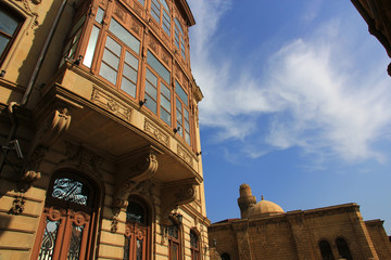 Unusual architecture of the old city of Baku. Azerbaijan.