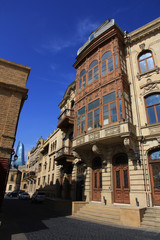 Unusual architecture of the old city of Baku. Azerbaijan.