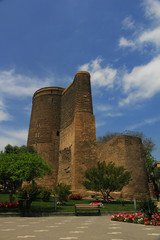 Unusual architecture of the old city of Baku. Azerbaijan.