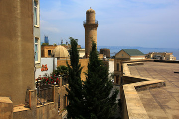 Unusual architecture of the old city of Baku. Azerbaijan.