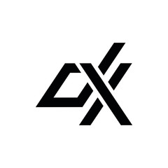 DX D X letter logo design vector icone