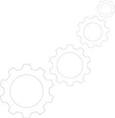 4 gears on a white background