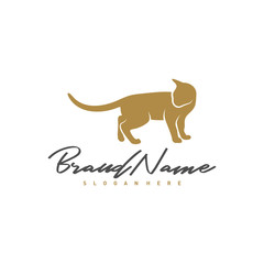 Cat logo vector design template, Silhouette Cat logo, Illustration