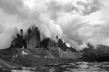 Drei Zinnen Südtirol Italien Dolomiten Hochgebirge Berge Alpen Panorama Natur Bergsteigen Klettern...