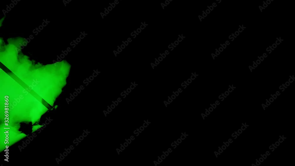Poster abstract futuristic cube with smoke and glowing flashlight, 3d rendering