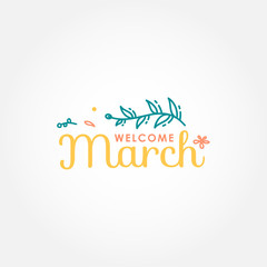 Naklejka na ściany i meble Hello March Banner Vector Design For Celebrate Moment