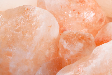 Background macro foto from large crystals of himalayan pink salt