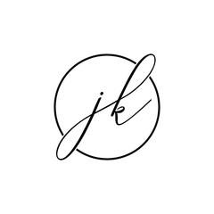Luxury letter JK logo design vector