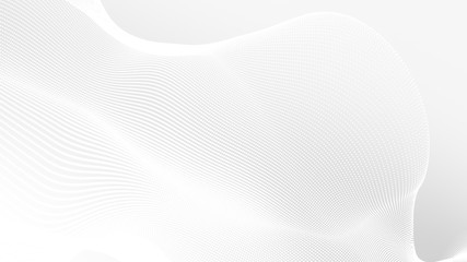Dot white gray wave light technology texture background. Abstract big data digital concept. 3d rendering.