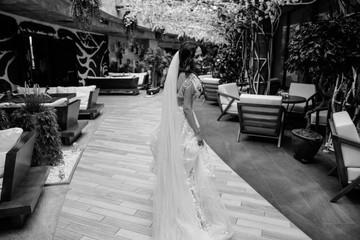 Young caucasian bride on wedding day