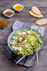 Vegetable salad with feta cheese