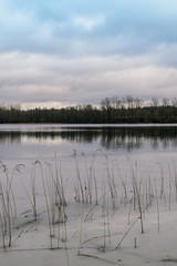  Forest Lake begins to become covered with ice.
