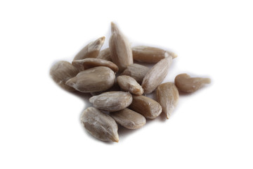 Sunflower seeds isolated on white