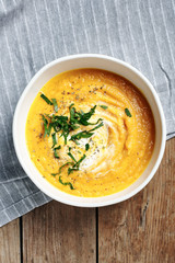 Pumpkin carrot cream soup.