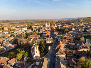 Fototapeta premium aerial view of the city Sremski Karlovci