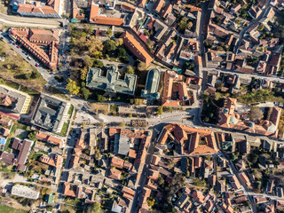 aerial view of down town of sremski karlovci