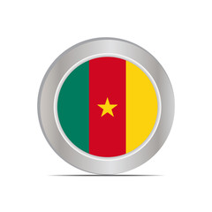 The national flag of the Republic of Cameroon is isolated in official colors.