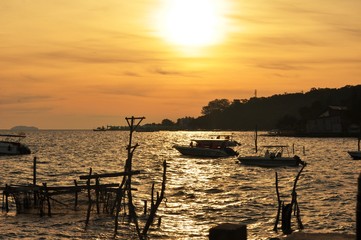 Sunrise view at the sea on Koh Samet	